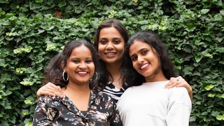 (von links nach rechts) Binsa Muhammed Iqbal, Sreelekshmi Prasannakumari Amma und Aswani Krishna Vijaya Kumar
