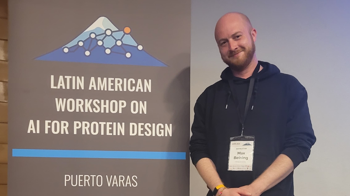 Max Beining bei dem EMBO Practical Course Latin American Workshop on AI for Protein Design